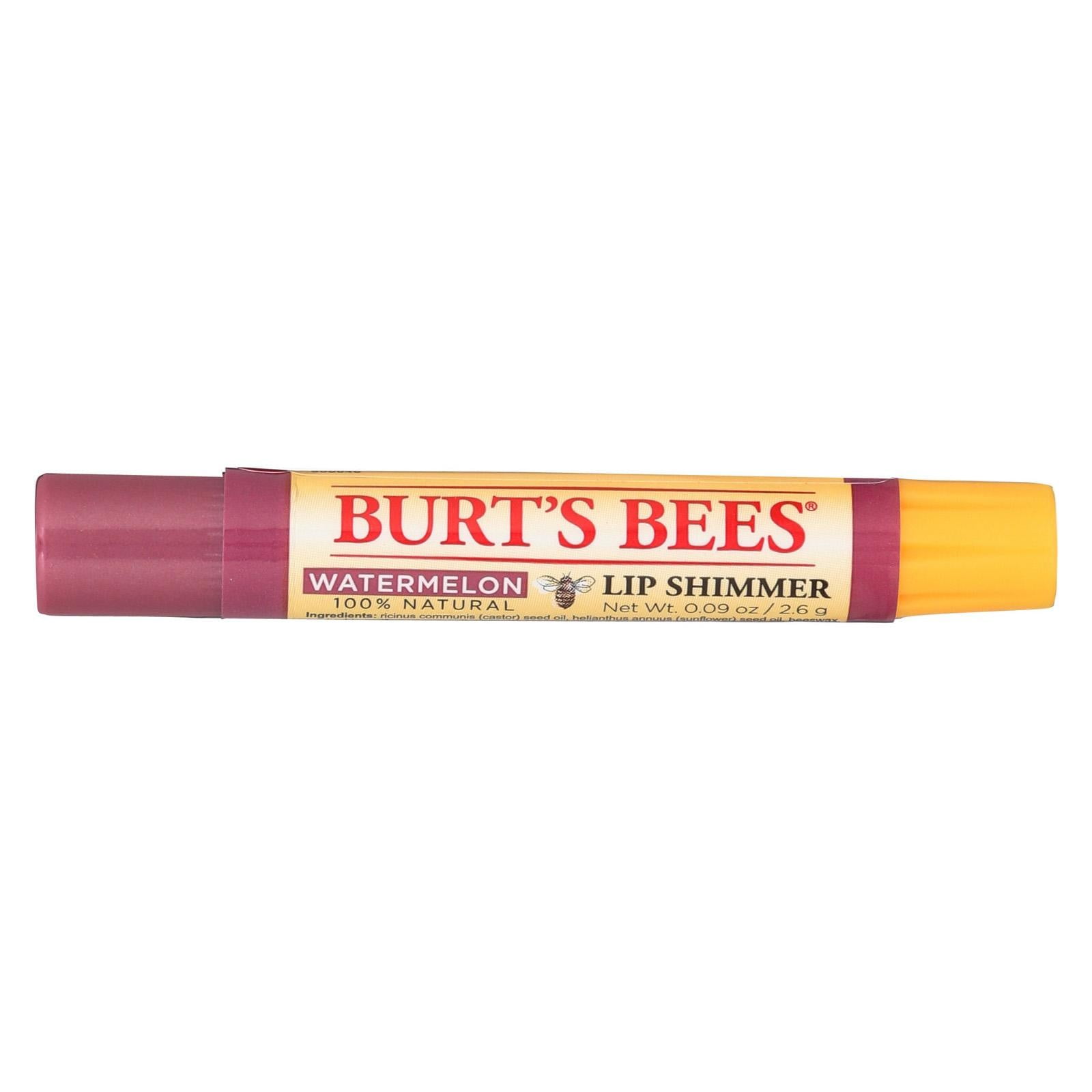 Burts Bees Lip Shimmer, Watermelon 0.09 oz (Pack of 6) Skin Lightener Day Cream - SPF15 Reviva 1.5 oz Cream